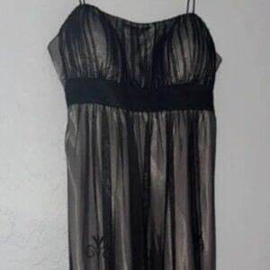 S.L. Fashions Strapless Black and Cream Dress 48